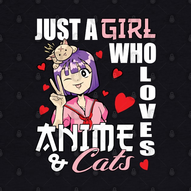 Just A Girl Who Loves Anime And Cats by Tesign2020